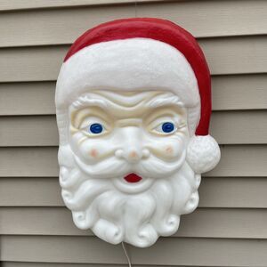 Vintage 24" Empire Santa Claus Face Blow Mold Light Christmas Decoration